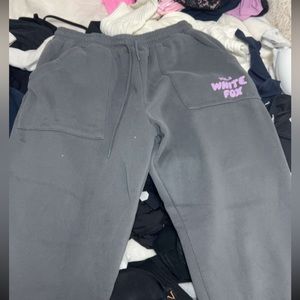 white fox sweatpants